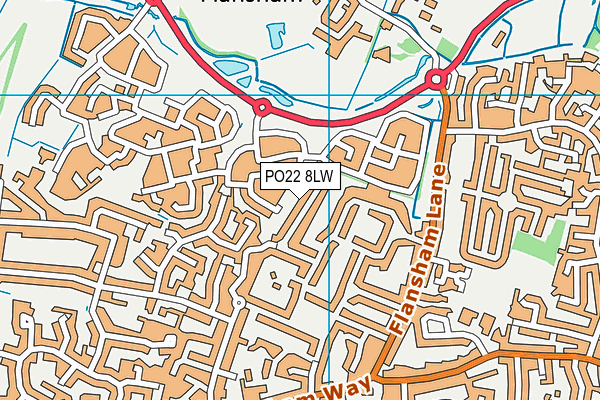 PO22 8LW map - OS VectorMap District (Ordnance Survey)