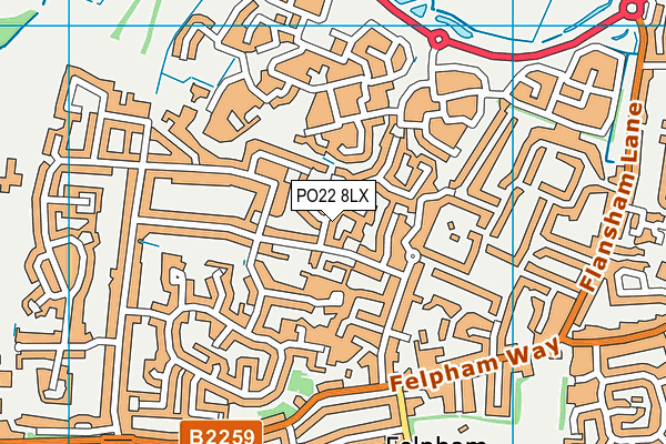 PO22 8LX map - OS VectorMap District (Ordnance Survey)