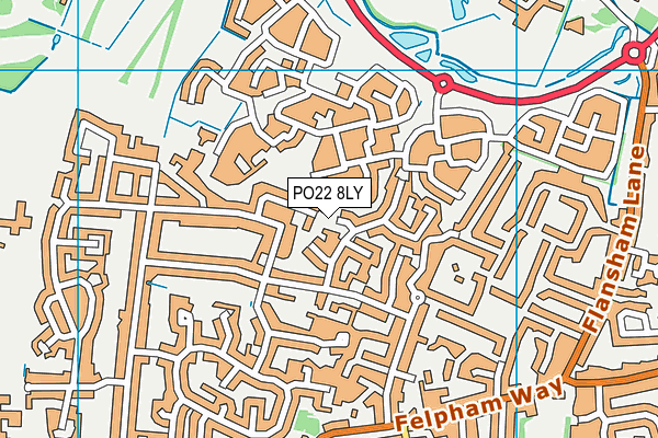 PO22 8LY map - OS VectorMap District (Ordnance Survey)