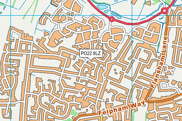 PO22 8LZ map - OS VectorMap District (Ordnance Survey)