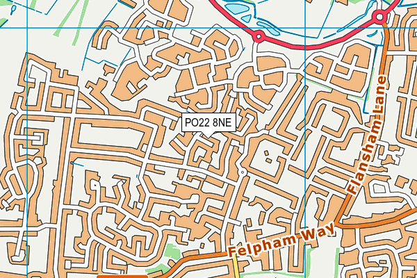 PO22 8NE map - OS VectorMap District (Ordnance Survey)