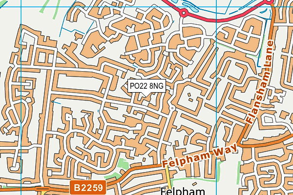 PO22 8NG map - OS VectorMap District (Ordnance Survey)