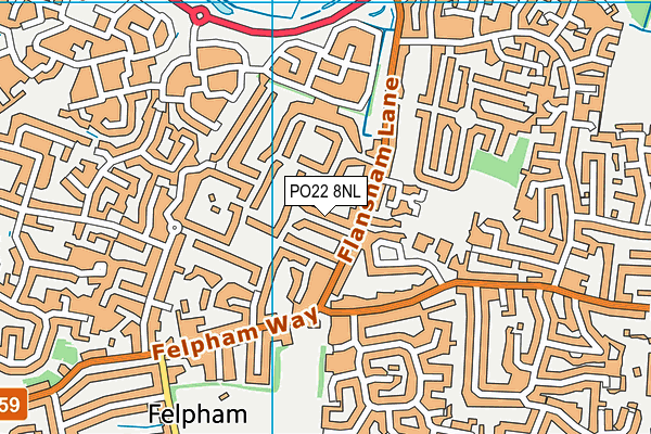 PO22 8NL map - OS VectorMap District (Ordnance Survey)