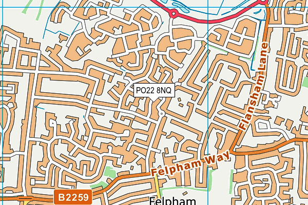 PO22 8NQ map - OS VectorMap District (Ordnance Survey)