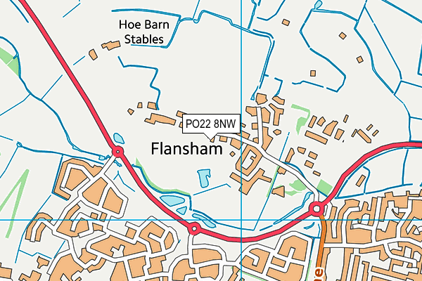 PO22 8NW map - OS VectorMap District (Ordnance Survey)