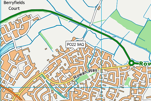PO22 9AQ map - OS VectorMap District (Ordnance Survey)