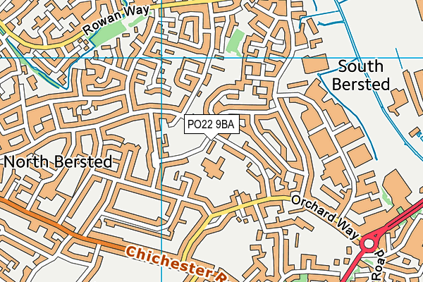 PO22 9BA map - OS VectorMap District (Ordnance Survey)