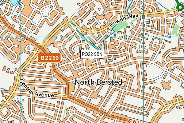 PO22 9BN map - OS VectorMap District (Ordnance Survey)