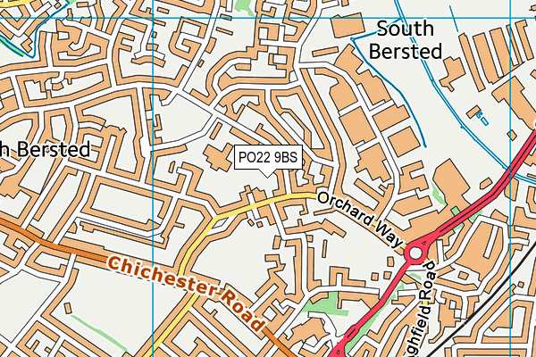 PO22 9BS map - OS VectorMap District (Ordnance Survey)