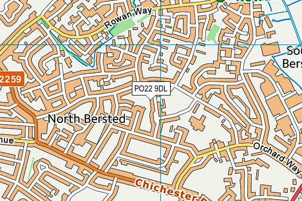 PO22 9DL map - OS VectorMap District (Ordnance Survey)