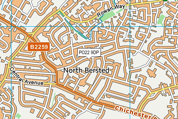 PO22 9DP map - OS VectorMap District (Ordnance Survey)