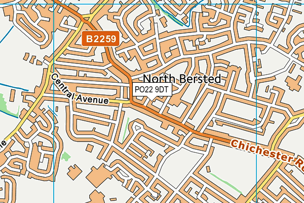 PO22 9DT map - OS VectorMap District (Ordnance Survey)