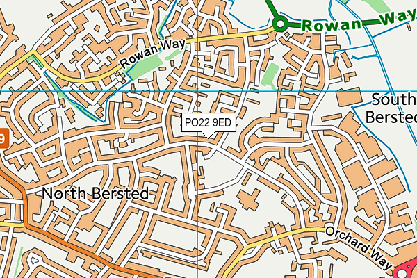 PO22 9ED map - OS VectorMap District (Ordnance Survey)