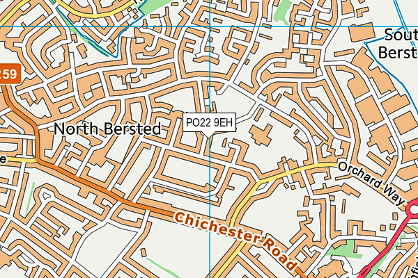 PO22 9EH map - OS VectorMap District (Ordnance Survey)