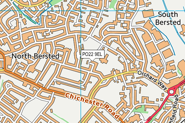 PO22 9EL map - OS VectorMap District (Ordnance Survey)