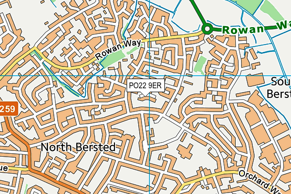 PO22 9ER map - OS VectorMap District (Ordnance Survey)