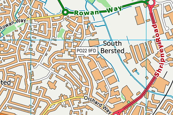 PO22 9FD map - OS VectorMap District (Ordnance Survey)