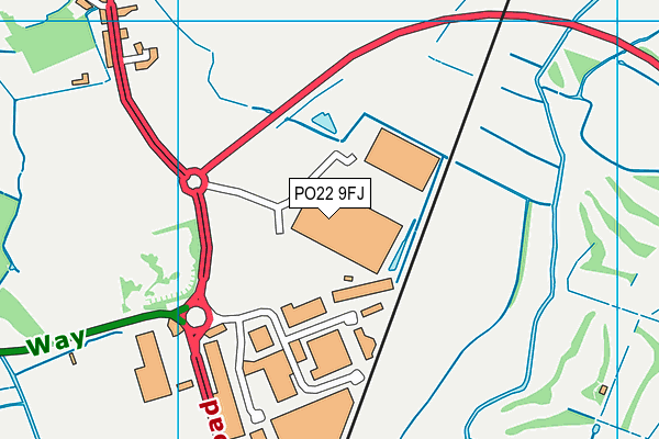 PO22 9FJ map - OS VectorMap District (Ordnance Survey)