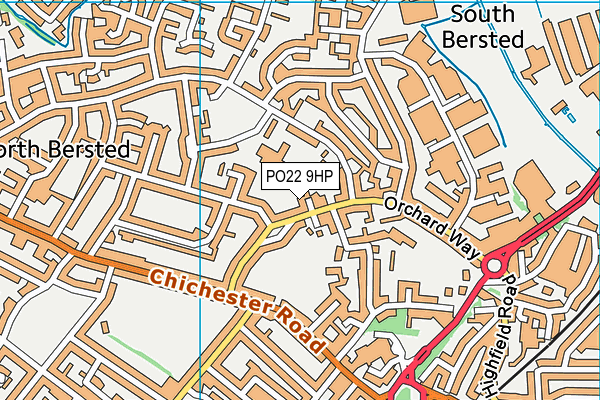 PO22 9HP map - OS VectorMap District (Ordnance Survey)