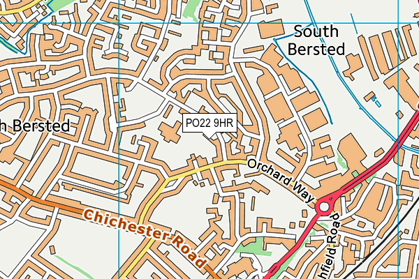 PO22 9HR map - OS VectorMap District (Ordnance Survey)