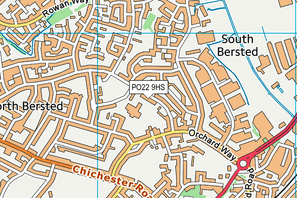PO22 9HS map - OS VectorMap District (Ordnance Survey)