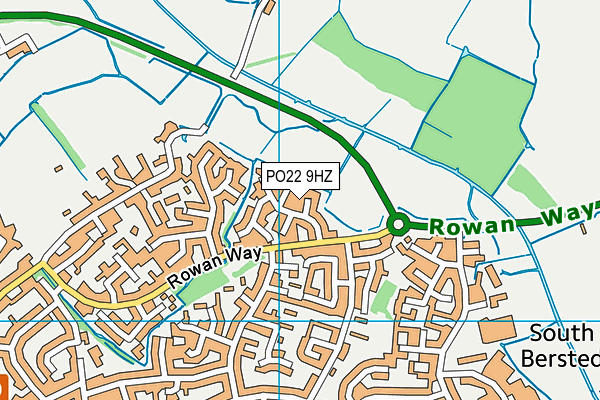 PO22 9HZ map - OS VectorMap District (Ordnance Survey)