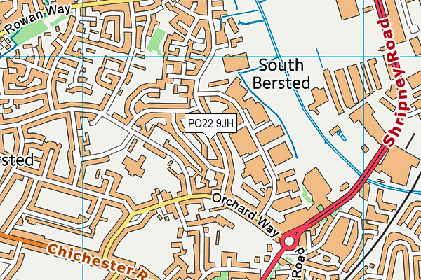 PO22 9JH map - OS VectorMap District (Ordnance Survey)