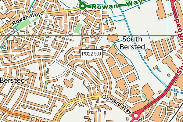 PO22 9JJ map - OS VectorMap District (Ordnance Survey)