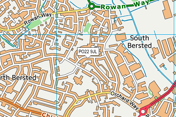 PO22 9JL map - OS VectorMap District (Ordnance Survey)