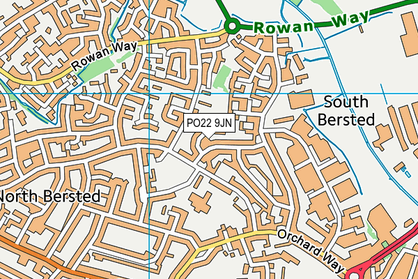 PO22 9JN map - OS VectorMap District (Ordnance Survey)