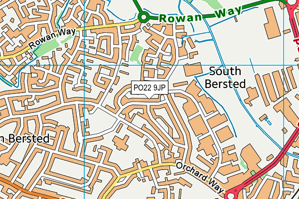 PO22 9JP map - OS VectorMap District (Ordnance Survey)