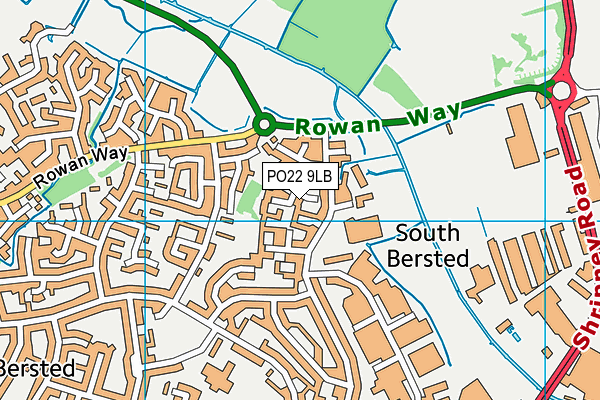 PO22 9LB map - OS VectorMap District (Ordnance Survey)