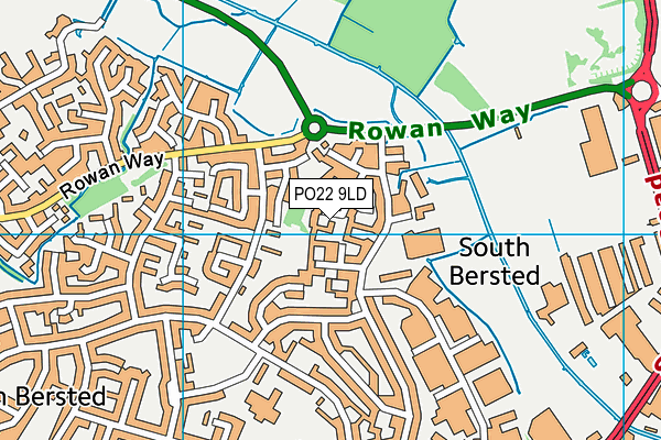 PO22 9LD map - OS VectorMap District (Ordnance Survey)