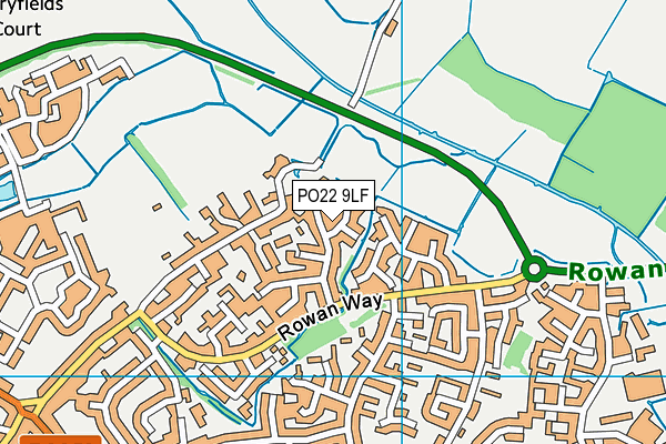 PO22 9LF map - OS VectorMap District (Ordnance Survey)