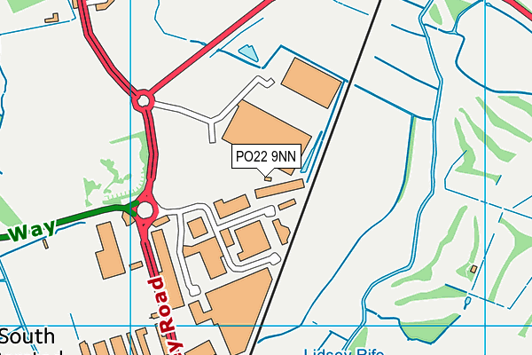 PO22 9NN map - OS VectorMap District (Ordnance Survey)