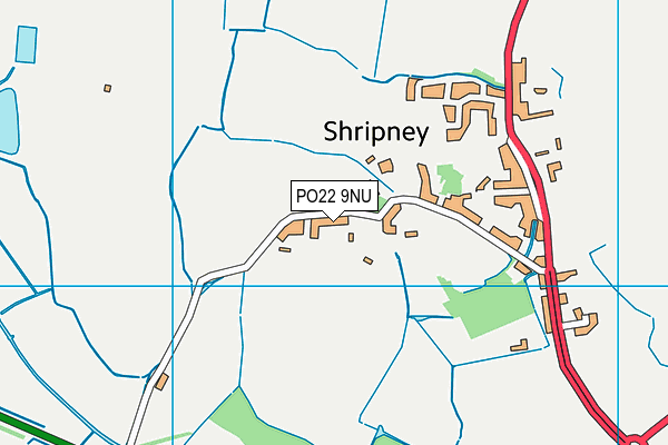 PO22 9NU map - OS VectorMap District (Ordnance Survey)