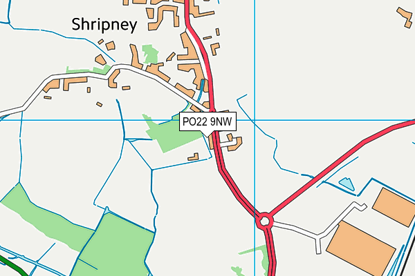 PO22 9NW map - OS VectorMap District (Ordnance Survey)
