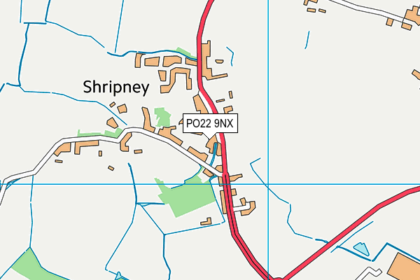PO22 9NX map - OS VectorMap District (Ordnance Survey)