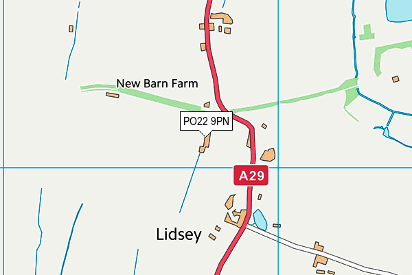 PO22 9PN map - OS VectorMap District (Ordnance Survey)