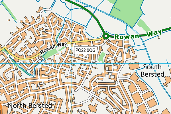 PO22 9QG map - OS VectorMap District (Ordnance Survey)