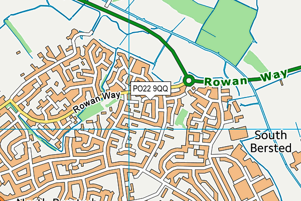 PO22 9QQ map - OS VectorMap District (Ordnance Survey)