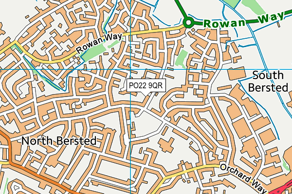 PO22 9QR map - OS VectorMap District (Ordnance Survey)