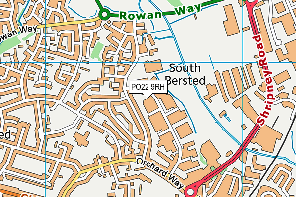 PO22 9RH map - OS VectorMap District (Ordnance Survey)