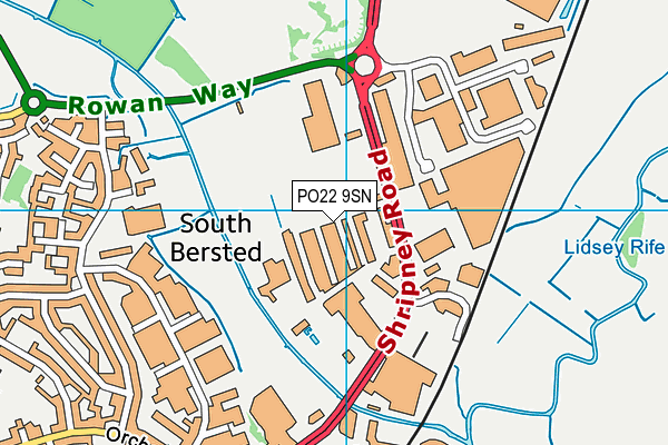 PO22 9SN map - OS VectorMap District (Ordnance Survey)