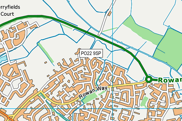 PO22 9SP map - OS VectorMap District (Ordnance Survey)