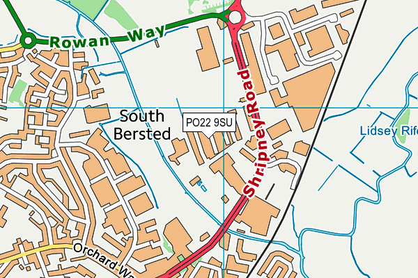 PO22 9SU map - OS VectorMap District (Ordnance Survey)