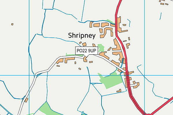 PO22 9UP map - OS VectorMap District (Ordnance Survey)