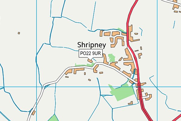 PO22 9UR map - OS VectorMap District (Ordnance Survey)