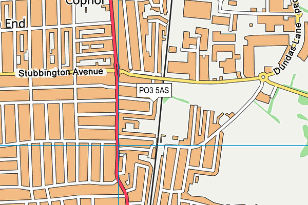 PO3 5AS map - OS VectorMap District (Ordnance Survey)