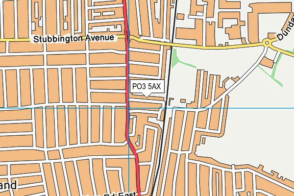 PO3 5AX map - OS VectorMap District (Ordnance Survey)